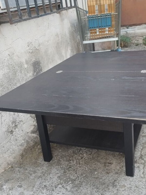 IKEA coffee table with storage, dark brown wood, extendable