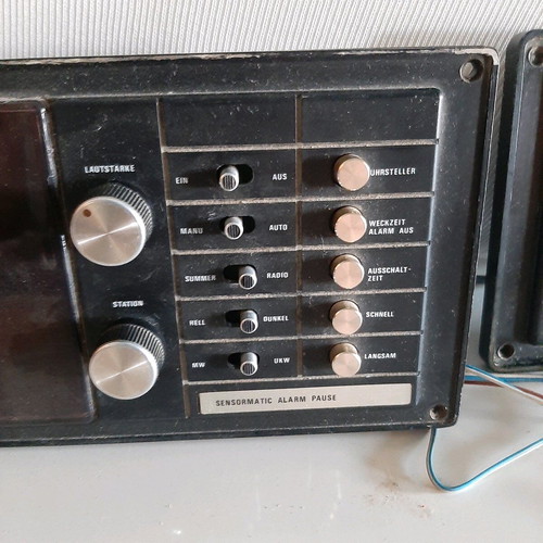 Bedside radio clock used, 1970s with speakers