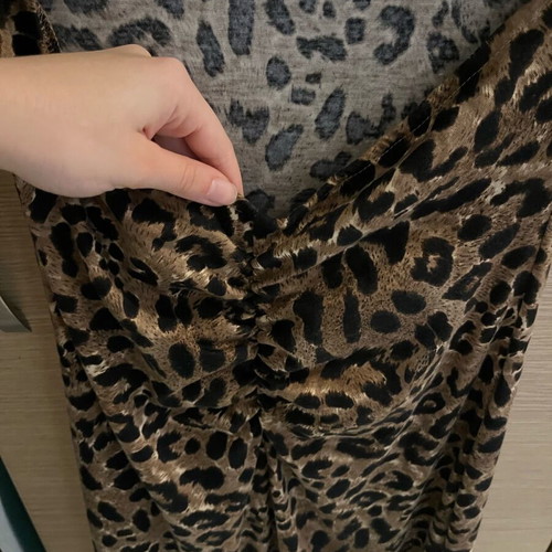 Dress with open back leopard print new brown