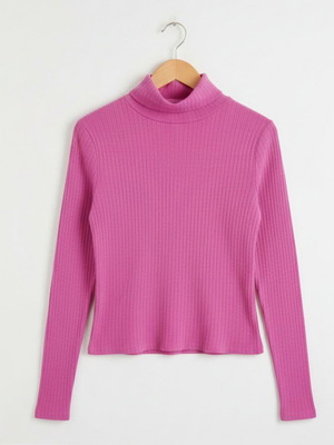 Shein pink turtleneck blouse like new, size small