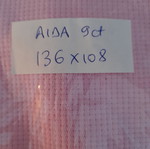 Ύφασμα Aida για κέντημα 14ct, 11ct και 9ct σε ροζ χρώμα σαν καινούργιο