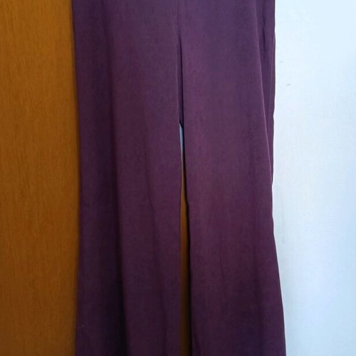 Eggplant pants used with zipper and decorative belt size M
