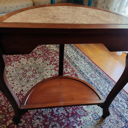 Console table made of solid wood and marble like new