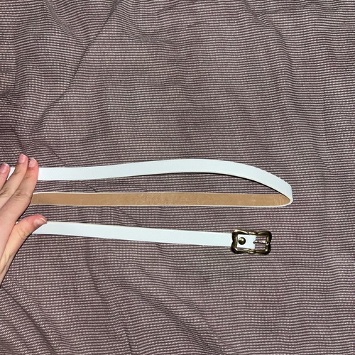 Women's belt new, white adjustable with gold