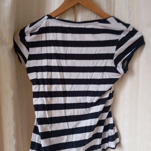 Bershka striped blouse like new, black and white, size M