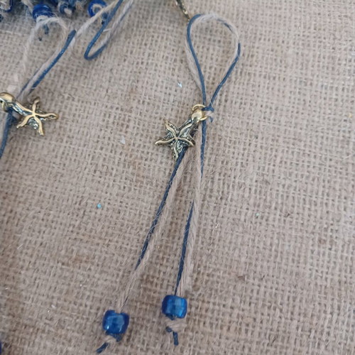 Baptism favors for boys new, pack of 64 with starfish charm and blue beads