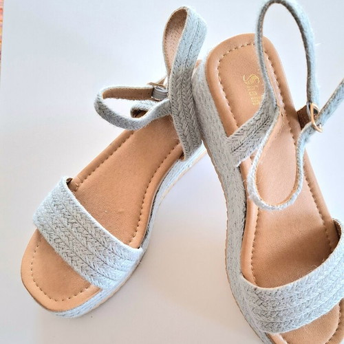 Shein turquoise platform espadrille sandals with anatomical sole sz40 new
