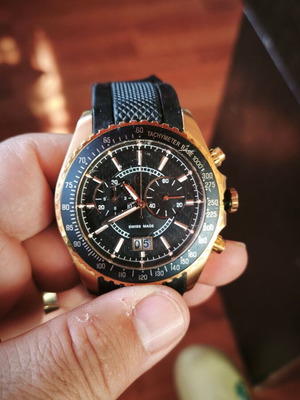 Guess Collection Chronograph GC 35502G men's watch used, black and gold
