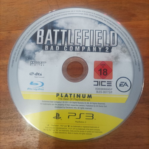Battlefield Bad Company 2 PS3 game, good condition