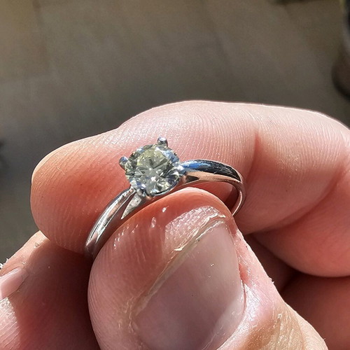 Solitaire ring 0.52ct like new, platinum 4.5g