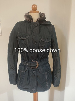 Geospirit goose down jacket brown and green like new XS/S