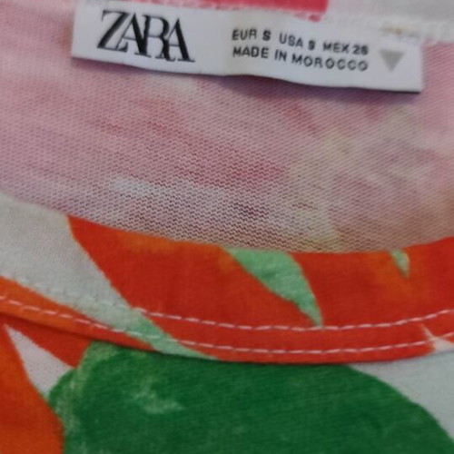 Zara colorful cotton blouse used, relaxed fit
