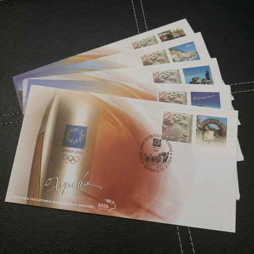 43 First Day Covers Olympic Flame Athens 2004 New