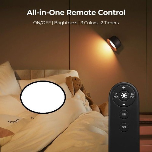 FULEN set of 2 wireless LED wall lamps, 3200 mAh, remote and touch control