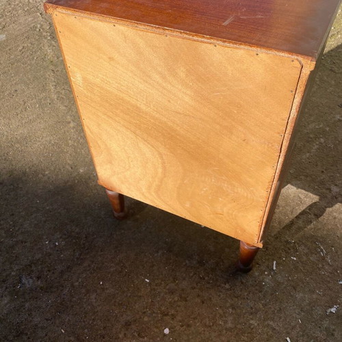 Wooden bedside cabinet used with drawer and cupboard
