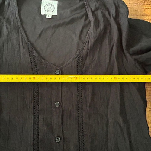 PB Black Tiered Long Sleeve Dress, Size L