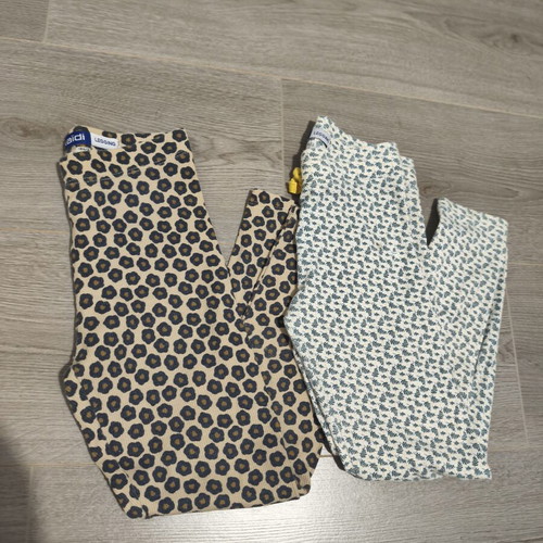 Okaidi kids leggings set, 116 cm, 6 years, floral and animal print