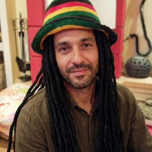Reggae Bob Marley hat and wig set like new, carnival
