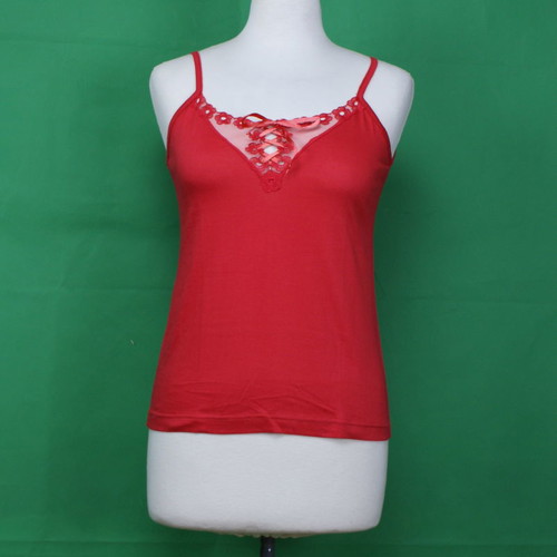 Vintage top red 1970s new, cotton