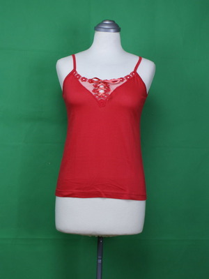Vintage top red 1970s new, cotton