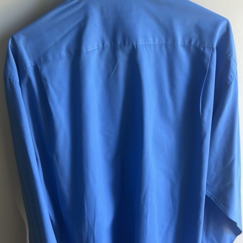 M&S Marcs and Spencer men's blue dress shirt used with chest pocket and cufflinks