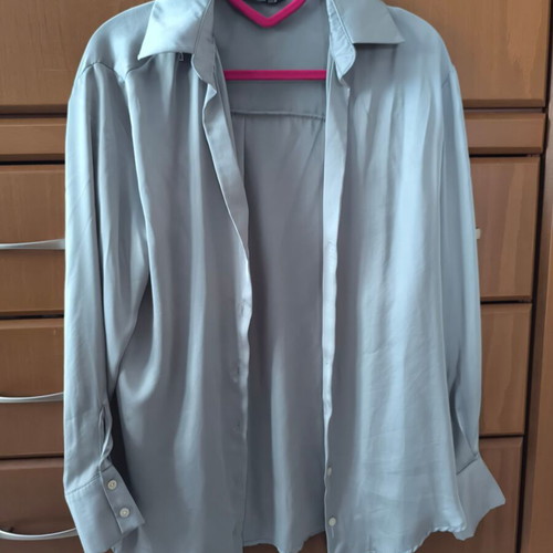 Stradivarius satin shirt green new, small