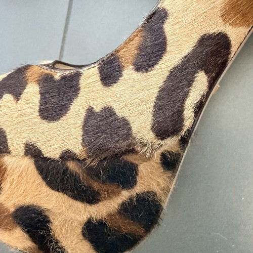 Prada animal print platform sandals