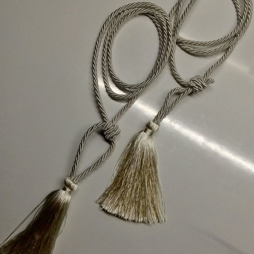 Curtain cords set decorative with tassel new, cream light earth tones