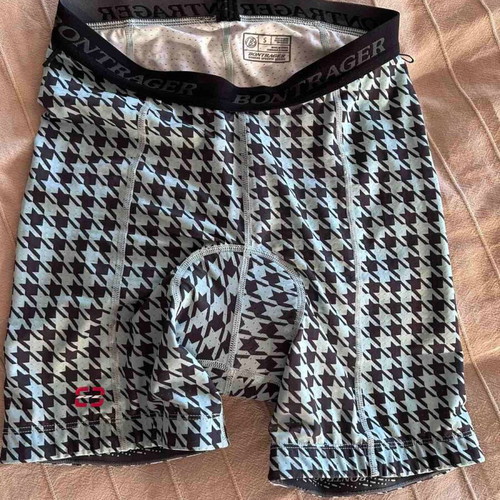 Bontrager cycling shorts, size S, black and white