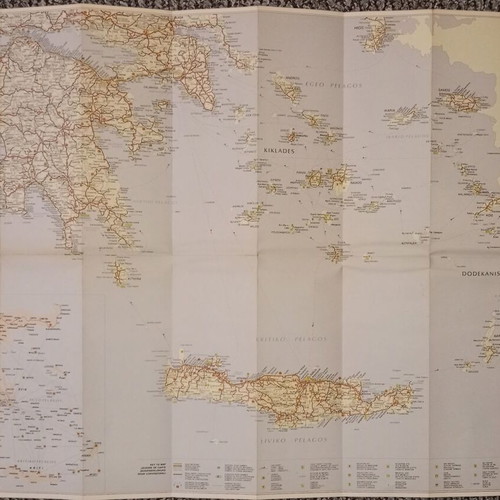 Map of Greece used, Athens April 1989 edition