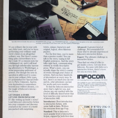 Wishbringer (Infocom) (Commodore Disk) like new, complete in box