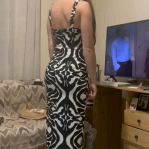 Trilogy dress black and white zebra print like new