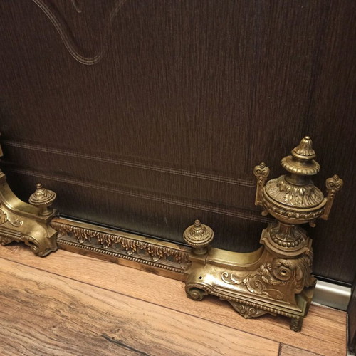 Brass fireplace front restored