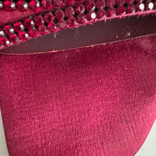 Lerre satin sandals size 39 used, burgundy, 10cm heel