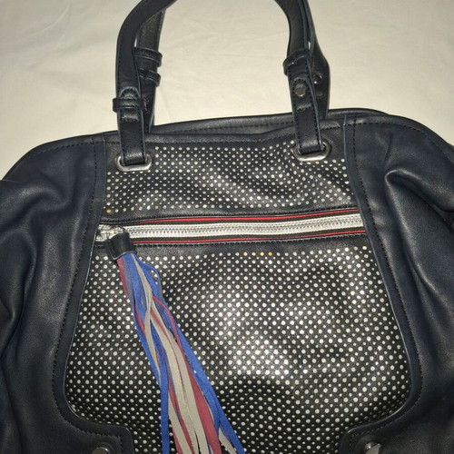 Handbag black faux leather used with zipper