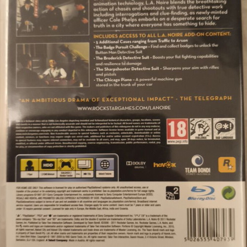 L.A. Noire PS3 game