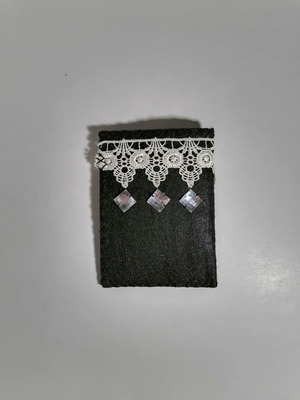 Handmade phone case new, black with lace and shiny rhombuses