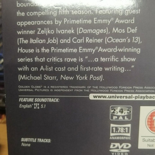 Dr House Season 1-7 DVD new, no Greek subtitles