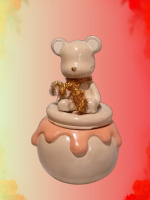 Jar with lid and teddy bear made to order