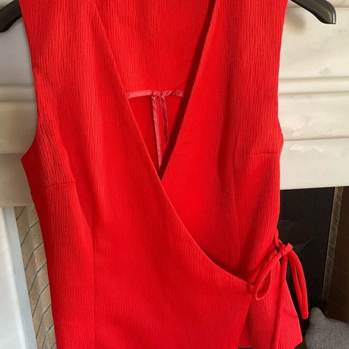 Women's blouse used, coral red, size M