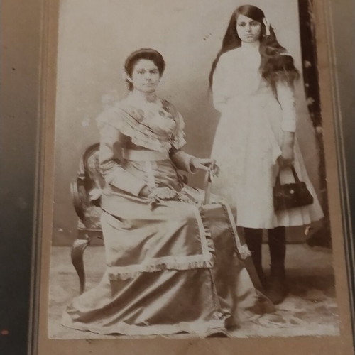 Vintage Italian bronze frames pack with 4 authentic period photos 1900-1920