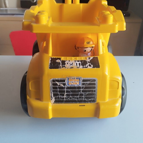 Mega Bloks Cat Dump Truck used with driver figure