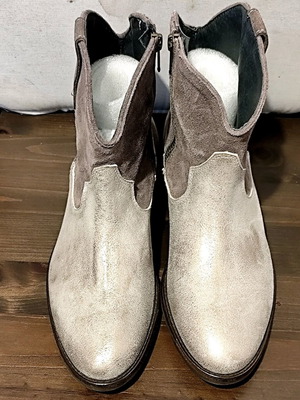 Minelli boots in genuine leather and suede gray silver new, size 39