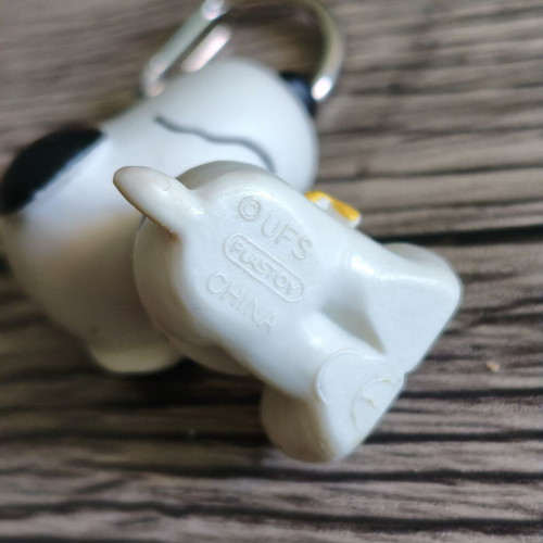 Snoopy & Woodstock Mini Figure Keychain used, vintage Plastoy