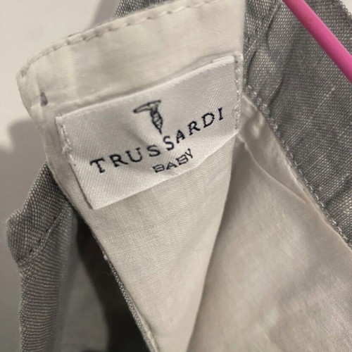 Trussardi baby linen dress with adjustable straps, pockets, like new 18-24 months