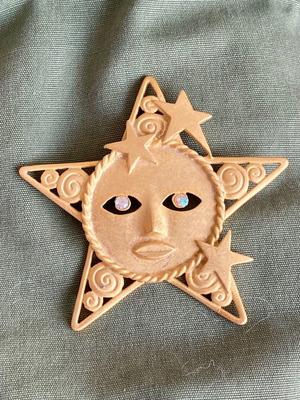 JJ Celestial Sun vintage pin used