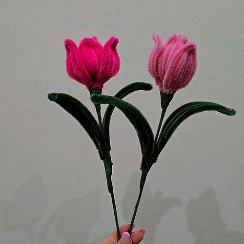 Handmade roses made to order from fuzzy wire