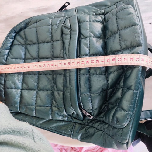 Backpack new green quilted