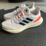 Adidas white athletic shoes used, size 38