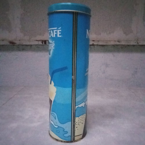 Vintage collectible Nes coffee aluminum tin used, 1990s